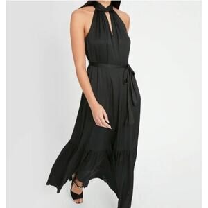 Banana Republic satin Halter twist maxi dress Sm Versatile Flowy Feminine Summer